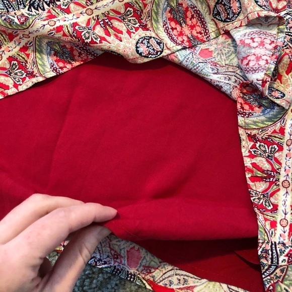Lulus paisley red pattern swing dress medium - Picture 9 of 12